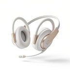 White Gold Open-Ear Hanging Headset with Detachable Boom Mic