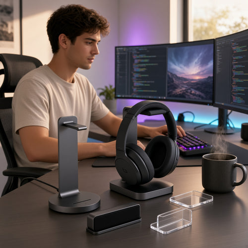 Aluminum Modular Headphone Stand, Detachable Multi-Style Headset Holder