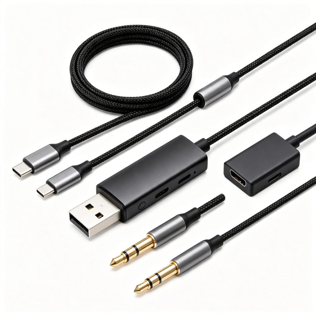 Multi-Function Gaming Audio Adapter Kit with USB Sound Card