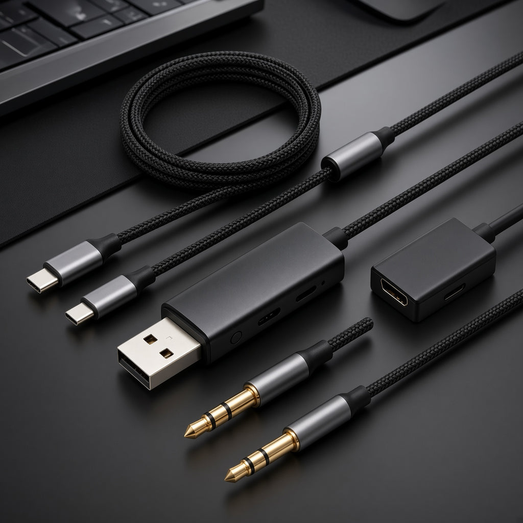Multi-Function Gaming Audio Adapter Kit with USB Sound Card
